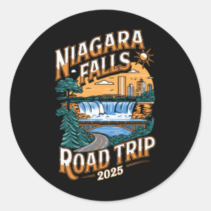 Niagara Falls Road Trip 2025 - Sommerurlaub Runder Aufkleber