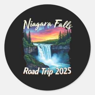 Niagara Falls Road Trip Familienurlaub Reisen Männ Runder Aufkleber