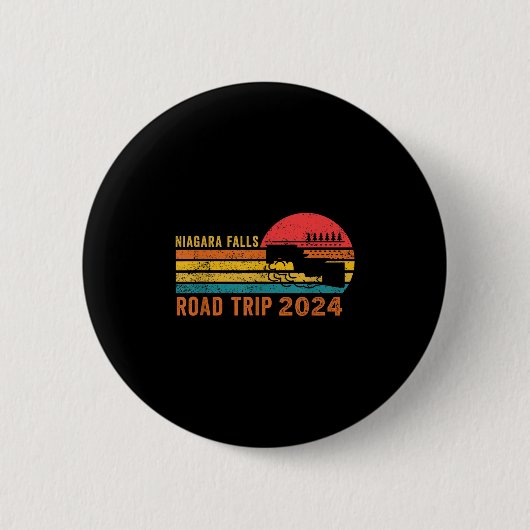 Niagara Falls Roadtrip 2024 Sommerurlaub Retro Button (Vorderseite)