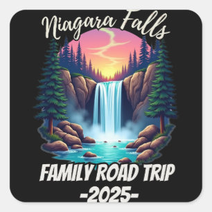 Niagara Falls Roadtrip Familienurlaub Reise Männer Quadratischer Aufkleber