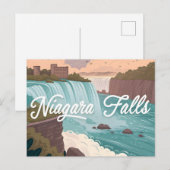 Niagara Falls Scenic Illustration at Sunset Postkarte (Vorne/Hinten)