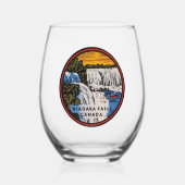 Niagara Falls Stemless Wine Glasses Weinglas Ohne Stiel (Vorderseite)