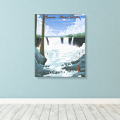 Niagara Falls Travel Poster Leinwanddruck (Insitu (Holzboden))
