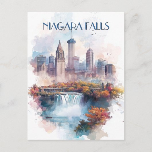 Niagara Falls und Buffalo City NY USA Travel Postkarte (Vorderseite)