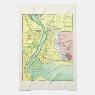 Niagara Falls und Nähe-Vintage Karte 1885 Geschirrtuch