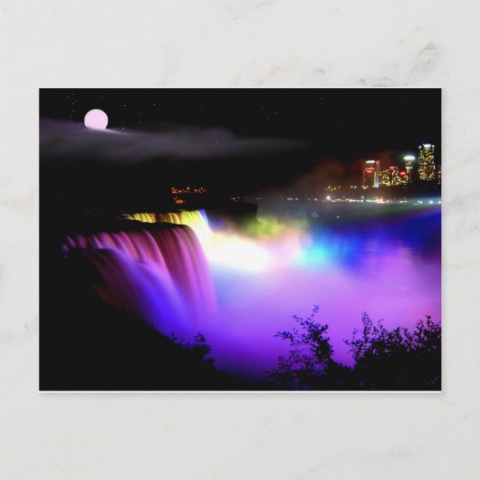 Niagara-Falls-under-flutlights-at-night Postkarte (Vorderseite)