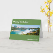 Niagara Falls, USA für Geburtstagsgrußkarte Karte (Gelbe Blume)