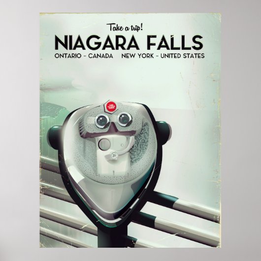 Niagara Falls - USA - Kanada Vintage Reiseplakat Poster (Vorne)