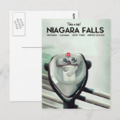 Niagara Falls - USA - Kanada Vintage Reiseplakat Postkarte (Vorne/Hinten)