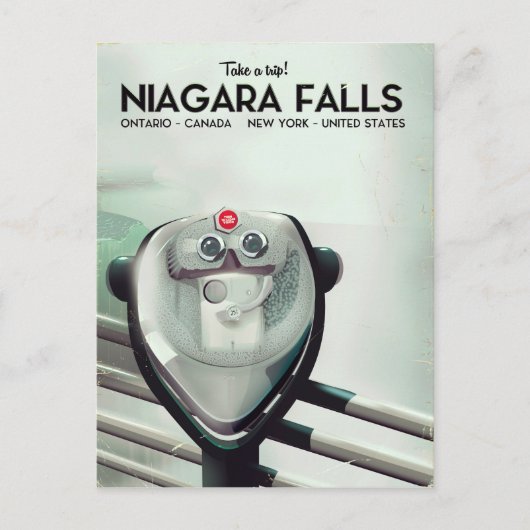 Niagara Falls - USA - Kanada Vintage Reiseplakat Postkarte (Vorderseite)