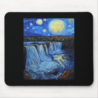 Niagara Falls - Van Gogh Style - Starry Night  Mousepad