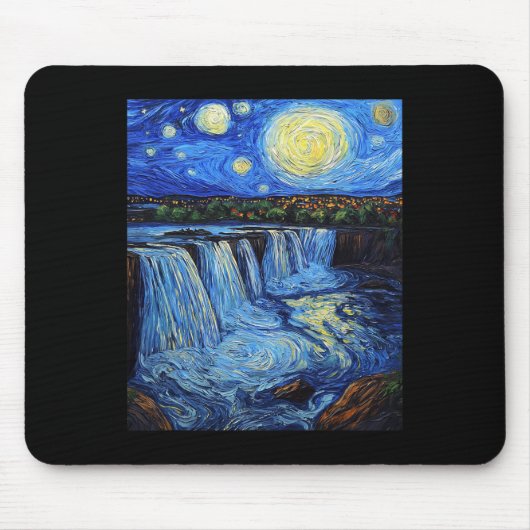 Niagara Falls - Van Gogh Style - Starry Night Mousepad (Vorne)