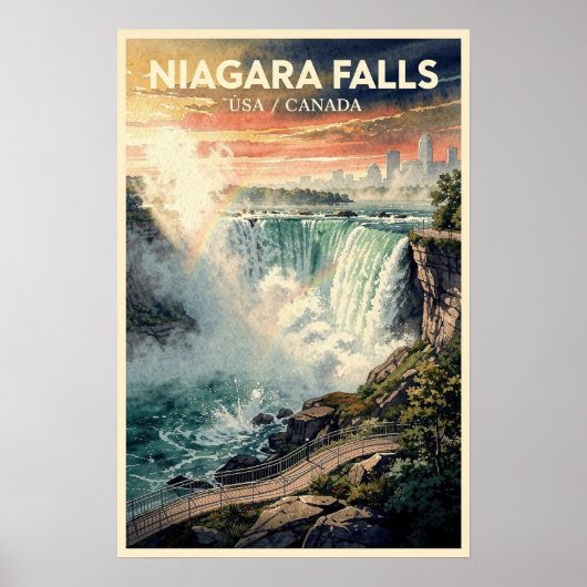 Niagara Falls Vintage Reise Poster (Vorne)