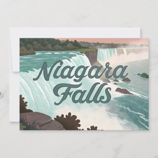 Niagara Falls Vintage Textured Illustration Feiertagskarte (Vorderseite)
