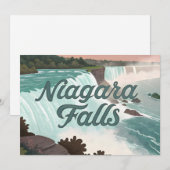 Niagara Falls Vintage Textured Illustration Feiertagskarte (Vorne/Hinten)