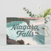 Niagara Falls Vintage Textured Illustration Feiertagskarte (Stehend Vorderseite)