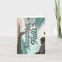 Niagara Falls Vintage Textured Illustration Feiertagskarte
