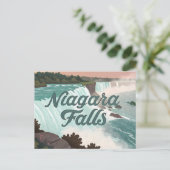 Niagara Falls Vintage Textured Illustration Feiertagspostkarte (Stehend Vorderseite)