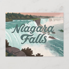Niagara Falls Vintage Textured Illustration Feiertagspostkarte