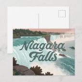 Niagara Falls Vintage Textured Illustration Postkarte (Vorne/Hinten)