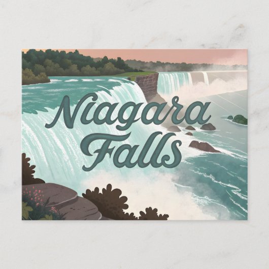 Niagara Falls Vintage Textured Illustration Postkarte (Vorderseite)