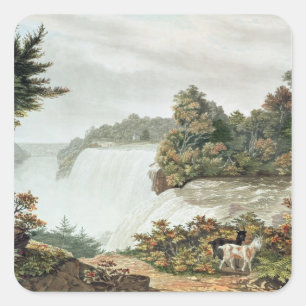 Niagara Falls, von Goat Island Quadratischer Aufkleber