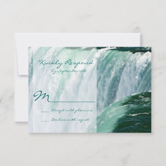 Niagara Falls Waterfall Outdoor Wedding RSVP Cards Karte (Vorderseite)