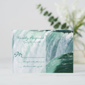 Niagara Falls Waterfall Outdoor Wedding RSVP Cards Karte (Stehend Vorderseite)