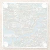 Niagara- Fallskarte Glasuntersetzer (Rückseite)