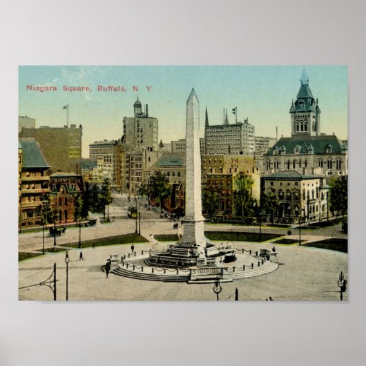Niagara Square, Buffalo, NY Vintag Poster (Vorne)