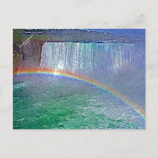 Niagara Wasserfälle Regenbogen Postkarte (Vorderseite)