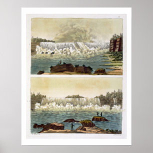 Niagarafälle, 1818 (Farbgravur) Poster