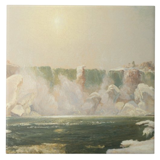 Niagarafälle im Winter (Eis im Wasser) Fliese (Vorderseite)