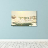 Niagarafälle im Winter (Eis im Wasser) Leinwanddruck (Insitu (Holzboden))