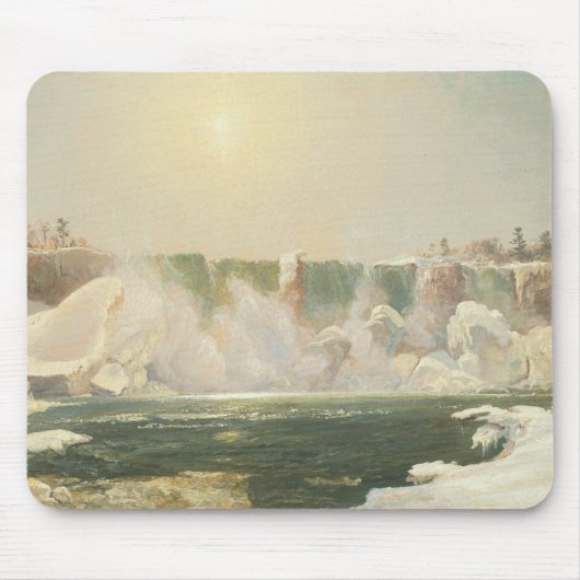 Niagarafälle im Winter (Eis im Wasser) Mousepad (Vorne)