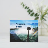 Niagarafälle mit Regenbogen Postkarte (Stehend Vorderseite)