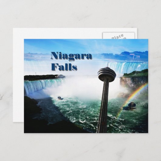 Niagarafälle mit Regenbogen Postkarte (Vorne/Hinten)