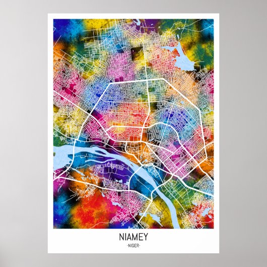 Niamey Niger City Map Poster (Vorne)