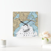 Niantic Bay CT Chart Quadratische Wanduhr (Zuhause)