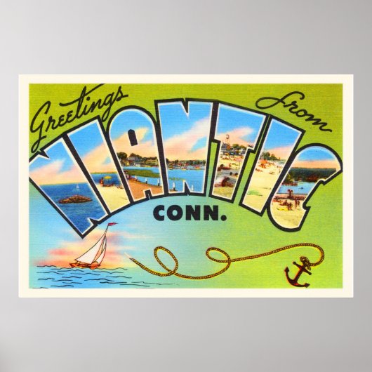 Niantic Connecticut CT Old Vintage Reise Souvenir Poster (Vorne)