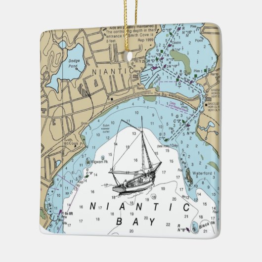 Niantic CT Nautical Chart Keramikornament (Links)