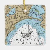 Niantic CT Nautical Chart Keramikornament (Vorderseite)
