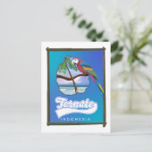 Nias Island Indonesia Reiseplan Feiertagspostkarte (Stehend Vorderseite)