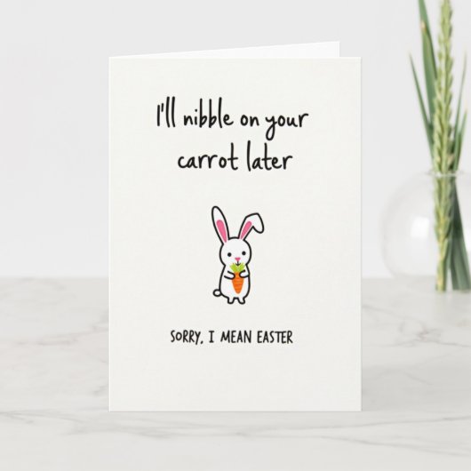 Nibble Carrot Funny Easter Card Karte (Vorderseite)