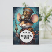 Nibblesworth Vielen Dank Steampunk Tier Custom Dankeskarte (Stehend Vorderseite)