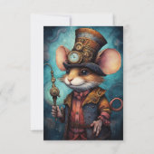 Nibblesworth Vielen Dank Steampunk Tier Custom Dankeskarte (Rückseite)