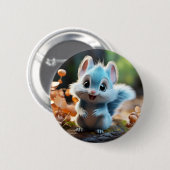 Nibbly - das blaue Eichhörnchen Button (Vorne & Hinten)