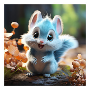 Nibbly - das blaue Eichhörnchen Fotodruck