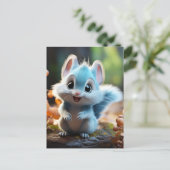 Nibbly - das blaue Eichhörnchen Postkarte (Stehend Vorderseite)