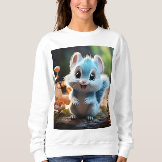 Nibbly - das blaue Eichhörnchen Sweatshirt (Vorderseite)